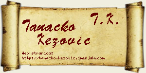 Tanacko Kezović vizit kartica